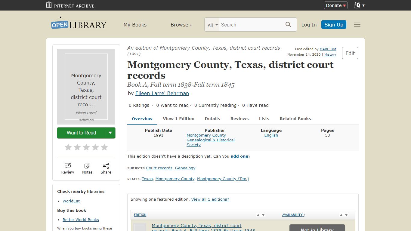 Montgomery County, Texas, district court records
